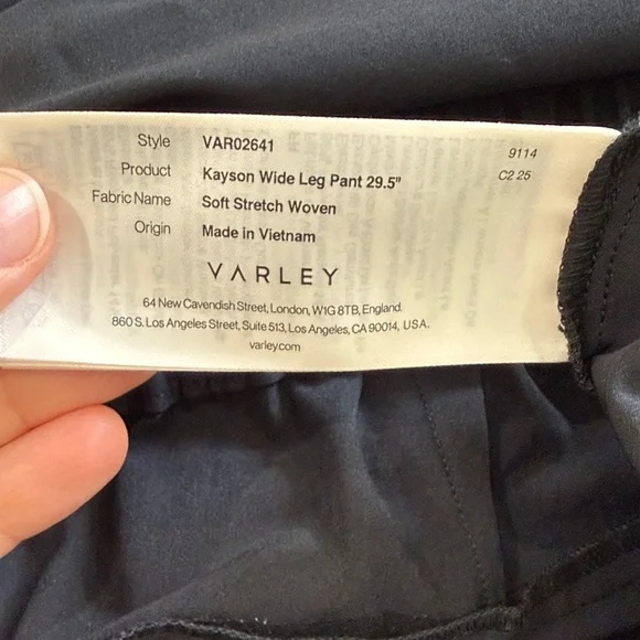 Varley Kayson Black Wide-Leg Pants - Picture 6 of 6